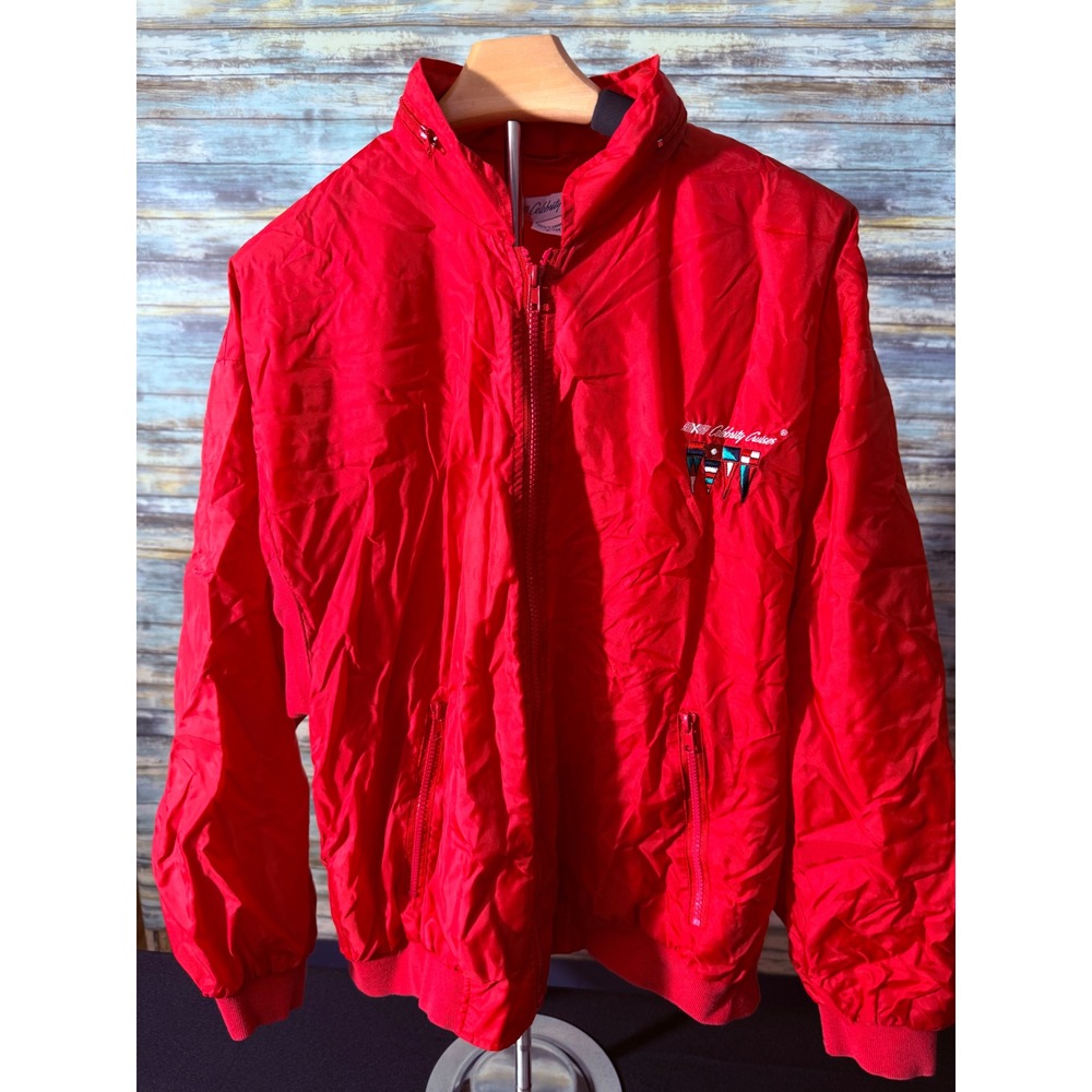 Celebrity Cruises‎ Windbreaker Jacket Size S Red Excellent Nautical Logo Zip Up